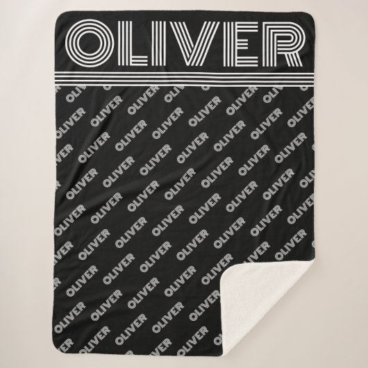 Name oder Text hinzufügen, Typografie schwarz und  Sherpadecke (Vorderseite)