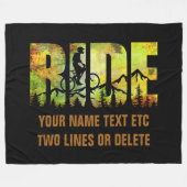 Name oder Text Mountainbike Rider Herbstfarben hin Fleecedecke (Vorderseite (Horizontal))