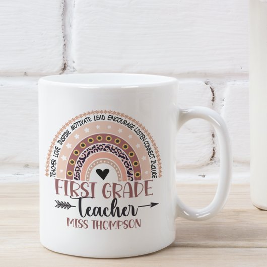Name of 1st grade teacher, Cute Rainbow Kaffeetasse
