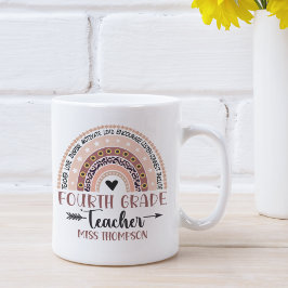 Name of 4Th grade teacher, Cute Rainbow Kaffeetasse
