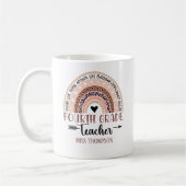 Name of 4Th grade teacher, Cute Rainbow Kaffeetasse (Links)