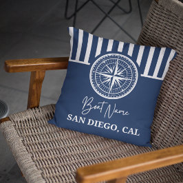 Name of your boat Nautical Compass Kissen