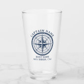 Name of your boat Nautical Style Glas (Vorderseite)