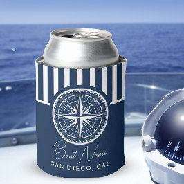 Name of your boat Nautical Vintage Compass Dosenkühler