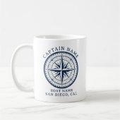 Name of your boat Nautical Vintage Compass Kaffeetasse (Links)
