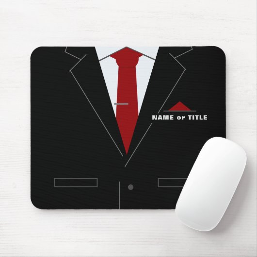 Name Office Mouse Pad Black Anzug Necktie Mousepad (Mit Mouse)