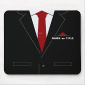 Name Office Mouse Pad Black Anzug Necktie Mousepad (Vorne)
