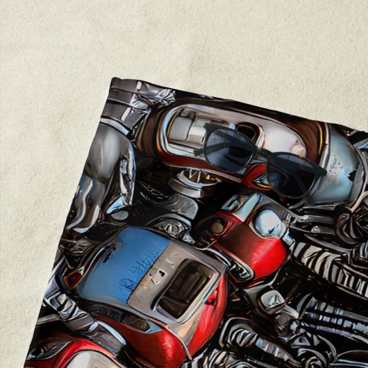 Name Old Robot Junkyard Rusty Grunge hinzufügen Strandtuch (Beispiel)