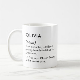 Name Olivia, Bearbeitbarer Name, Benutzerdefiniert Kaffeetasse
