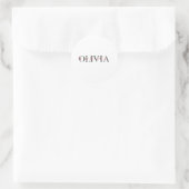 Name Olivia Runder Aufkleber (Tasche)