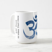 Name on, Blue Sky Clouds Muster Om Symbol 15oz Kaffeetasse (Vorderseite Links)