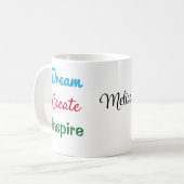 Name on Dream Create Inspirier 11oz Kaffeetasse (Vorderseite Links)