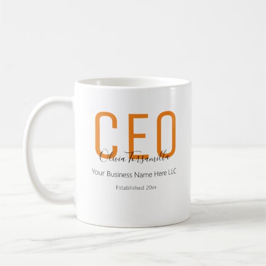 Name Orange Black CEO Kaffeetasse (Links)