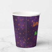 Name, Orange Creepy Spiders in Webs 8oz Pappbecher (Rechts)