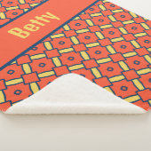 Name Orange Geometric Diamond Muster Sherpadecke (3/4)