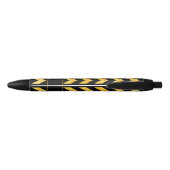 Name Orange Gold Zig Zag auf schwarz Kugelschreiber (Rückseite)