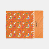 Name orange Gymnastik Regenbogen unicorns Fleecedecke (Vorderseite (Horizontal))