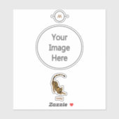 Name Orange Paisley Bengalisch Kitten Yoga Stretch Aufkleber (Blatt)