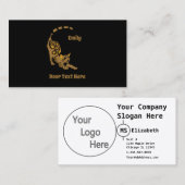 Name Orange Paisley Bengalisch Kitten Yoga Stretch Visitenkarte (Vorne/Hinten)