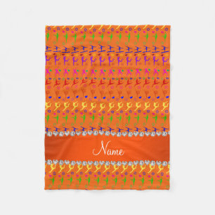 Name Orange Regenbogengymnastik Herz Stars Fleecedecke