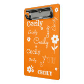 Name-orange und weißes Miniklemmbrett Mini Klemmbrett (Gewinkelt2)