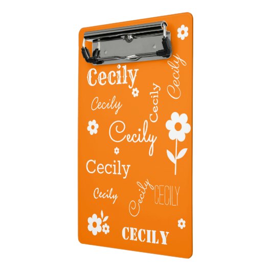 Name-orange und weißes Miniklemmbrett Mini Klemmbrett (Gewinkelt2)