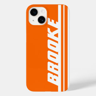 Name Orange & White Stripe Sport iPhone Gehäuse Case-Mate iPhone 14 Hülle