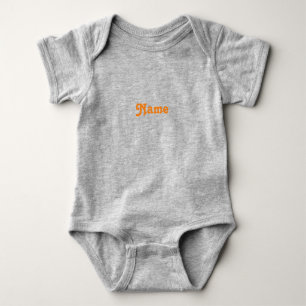 Name, orangefarbene Buchstaben anpassen Baby Strampler