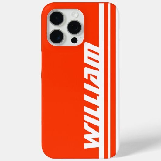 Name Orangen- und Weißstreifensport Case-Mate iPhone Hülle (Rückseite)