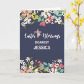 Name-Ostern-Segen von gestiegenem Christus Karte (Gelbe Blume)