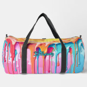 Name Paint Tropfens Pink Aqua Blue Orange hinzufüg Duffle Bag (Vorderseite)