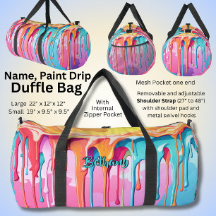 Name Paint Tropfens Pink Aqua Blue Orange hinzufüg Duffle Bag