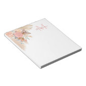 Name Pampas Grass Floral Notizblock (angewinkelt)