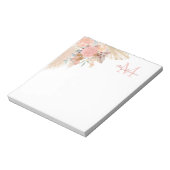 Name Pampas Grass Floral Notizblock (Rotiert)