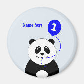 Name panda 1. Geburtstag blau hinzufügen Magnet (Vorne)