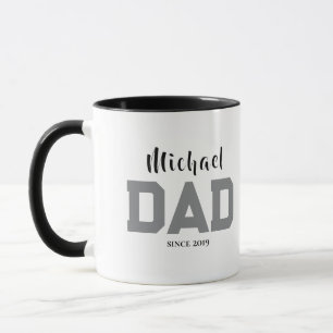 Name Papa seit Jahr Einfache Typografie Vater Tasse