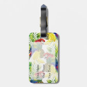 Name-Papageien und tropische Frucht Gepäckanhänger (Rückseite vertikal)
