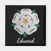 Name, Paper Quill Yorkshire White Rose 2-in Magnet (Vorne)