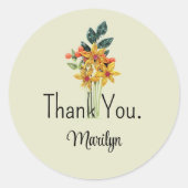 Name, Papiergefüllte Blume, Danke 1.5-in Runder Aufkleber (Vorderseite)