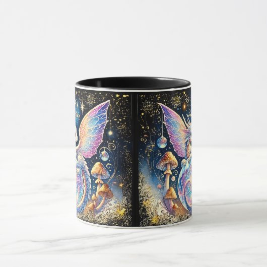 Name, Pastel Baby Dragon Pink Blue on Dark Tasse (Zentrum)