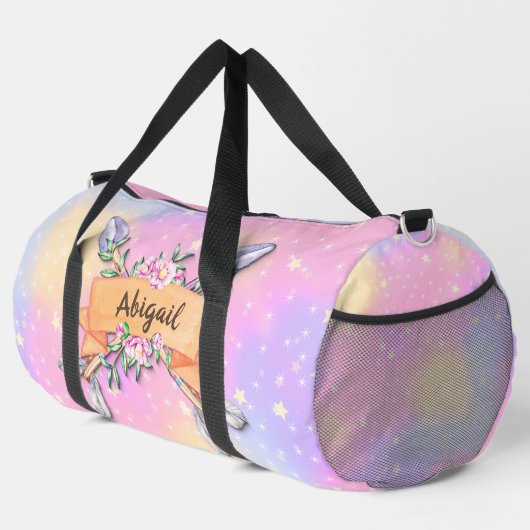 Name Pastel Boho Blume Arrows Pink Stars hinzufüge Duffle Bag (Rechte Ecke)