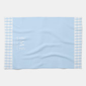 Name Pastell Blue & White Gingham Geschirrtuch (Horizontal)
