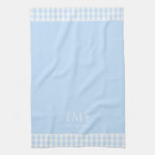 Name Pastell Blue & White Gingham Geschirrtuch (Vertikal)