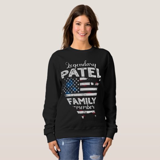 Name Patel US Flag Patel Nachname Patel Sweatshirt (Vorne ganz)