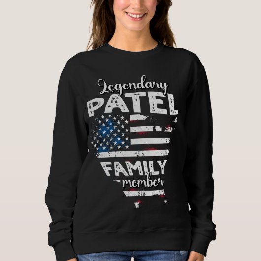 Name Patel US Flag Patel Nachname Patel Sweatshirt (Vorderseite)