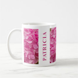 Name "Patricia" und Blume "Pink Spring Hydrangea" Kaffeetasse