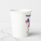 Name, Patriotic Gnomes Stars & Stripes 8oz Party Pappbecher (Rechts)