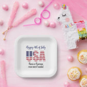 Name, Patriotic USA Stencil 4. Platz Party Pappteller (Party)