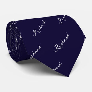 Name Pattern Schwarz-Weiß-Neck-Tie Krawatte