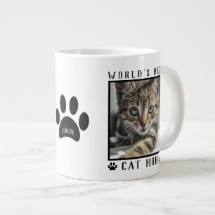 Name Paw Prints Haustierfoto der besten Katzenmutt Jumbo-Tasse